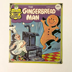 Vintage Peter Pan Records The Gingerbread Man Record 45  rpm Extended Play